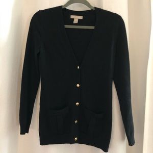 Black Banana Republic cardigan gold buttons